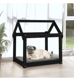 Lit pour chien Noir 71x55x70 cm Bois de pin solide