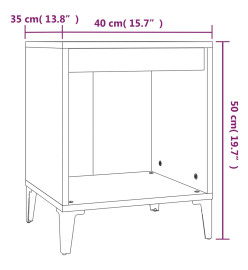 Table de chevet Sonoma gris 40x35x50 cm