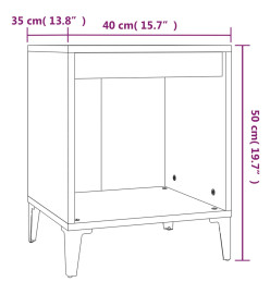 Table de chevet Blanc brillant 40x35x50 cm