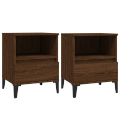 Tables de chevet 2 pcs Chêne marron 40x35x50 cm