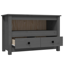 Meuble TV Gris 79x35x52 cm Bois de pin massif