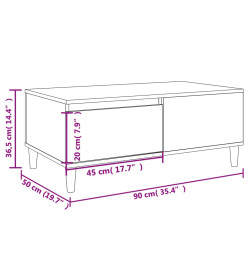 Table basse Chêne marron 90x50x36,5 cm Bois d'ingénierie