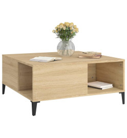 Table basse chêne sonoma 80x80x36,5 cm bois d'ingénierie