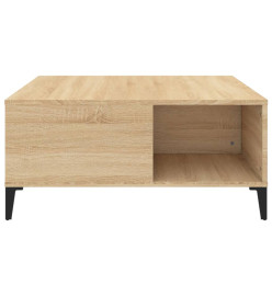 Table basse chêne sonoma 80x80x36,5 cm bois d'ingénierie