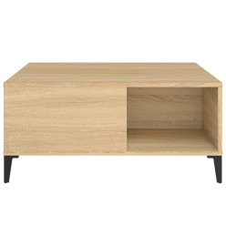 Table basse chêne sonoma 80x80x36,5 cm bois d'ingénierie