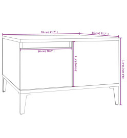 Table basse sonoma gris 55x55x36,5 cm bois d'ingénierie