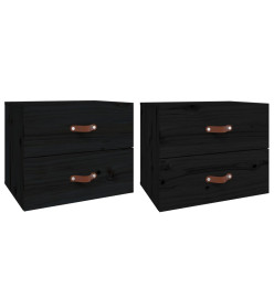 Tables de chevet murales 2 pcs Noir 50x36x40 cm