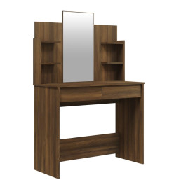 Coiffeuse avec miroir Chêne marron 96x40x142 cm