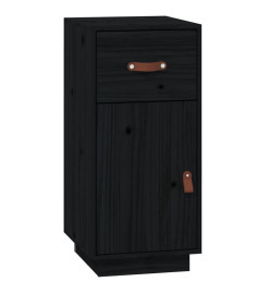 Buffet Noir 34x40x75 cm Bois massif de pin