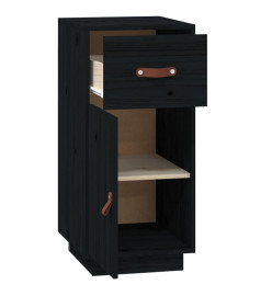 Buffet Noir 34x40x75 cm Bois massif de pin