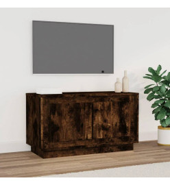 Meuble TV chêne fumé 80x35x45 cm bois d'ingénierie