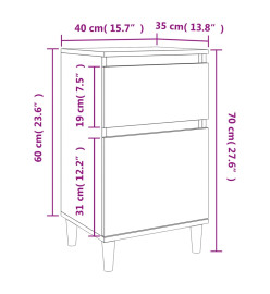 Tables de chevet 2 pcs sonoma gris 40x35x70 cm