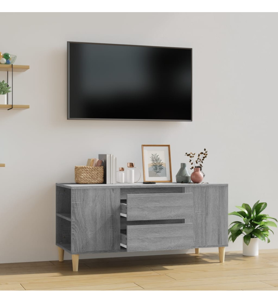 Meuble TV Sonoma gris 102x44,5x50 cm Bois d'ingénierie