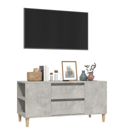 Meuble TV Gris béton 102x44,5x50 cm Bois d'ingénierie