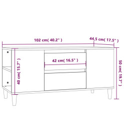 Meuble TV Gris béton 102x44,5x50 cm Bois d'ingénierie