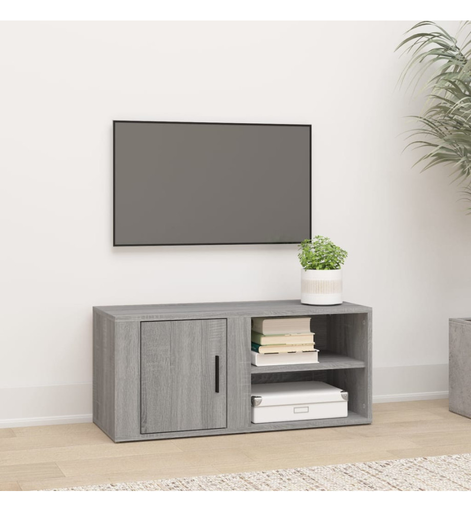 Meuble TV Sonoma gris 80x31,5x36 cm Bois d'ingénierie