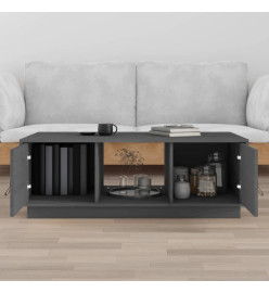 Table basse Gris 100x50x35 cm Bois massif de pin