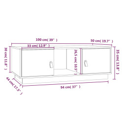 Table basse 100x50x35 cm Bois massif de pin