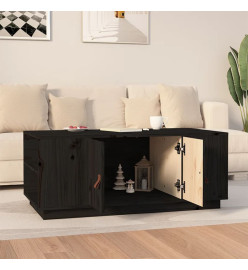 Table basse Noir 100x50x41 cm Bois massif de pin