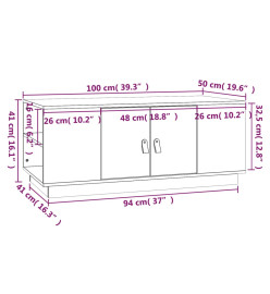 Table basse Noir 100x50x41 cm Bois massif de pin