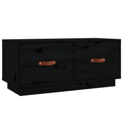 Meuble TV Noir 80x34x35 cm Bois de pin massif