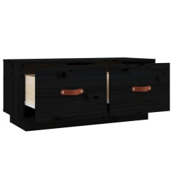 Meuble TV Noir 80x34x35 cm Bois de pin massif