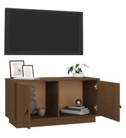 Meuble TV Marron miel 80x34x40 cm Bois de pin massif