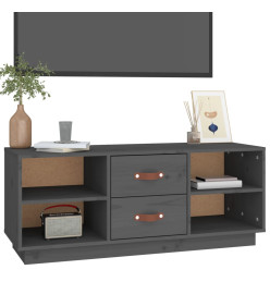 Meuble TV Gris 100x34x40 cm Bois de pin massif