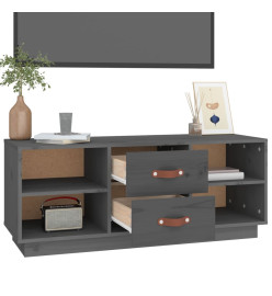 Meuble TV Gris 100x34x40 cm Bois de pin massif