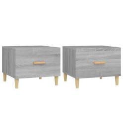 Tables basses 2 pcs sonoma gris 50x50x40 cm bois d'ingénierie