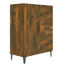 Buffet chêne fumé 69,5x34x90 cm bois d'ingénierie