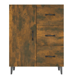 Buffet chêne fumé 69,5x34x90 cm bois d'ingénierie