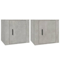 Tables de chevet 2 pcs Gris béton 50x39x47 cm