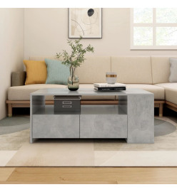 Table basse Gris béton 102x55x42 cm Bois d'ingénierie