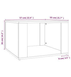 Table de chevet Sonoma gris 57x55x36 cm Bois d'ingénierie