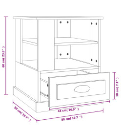 Table d'appoint sonoma gris 50x50x60 cm bois d'ingénierie