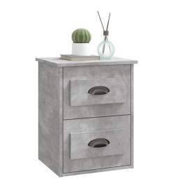 Table de chevet murale gris béton 41,5x36x53 cm