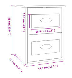 Table de chevet murale gris béton 41,5x36x53 cm