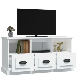 Meuble TV blanc 100x35x50 cm bois d'ingénierie