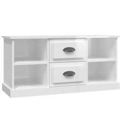 Meuble TV blanc brillant 99,5x35,5x48 cm bois d'ingénierie