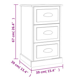 Table de chevet gris béton 39x39x67 cm bois d'ingénierie