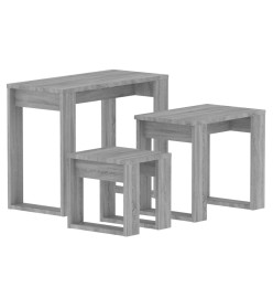 Tables gigognes 3 pcs Sonoma gris Bois d'ingénierie