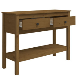 Table console Marron miel 100x35x75 cm Bois massif de pin