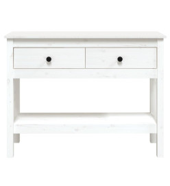 Table console Blanc 100x35x75 cm Bois massif de pin