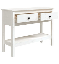 Table console Blanc 100x35x75 cm Bois massif de pin