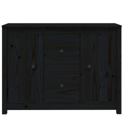 Buffet Noir 100x35x74 cm Bois massif de pin