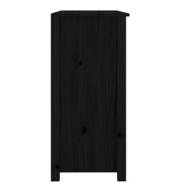 Buffet Noir 100x35x74 cm Bois massif de pin