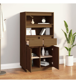 Buffet haut Marron miel 60x40x116,5 cm Bois massif de pin