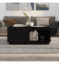 Table basse Noir 100x101x40,5 cm Bois massif de pin