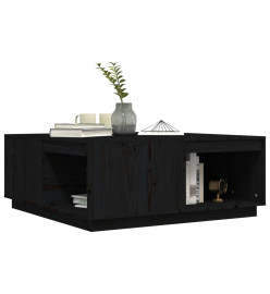 Table basse Noir 100x101x40,5 cm Bois massif de pin